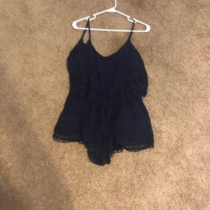 Navy blue boutique romper